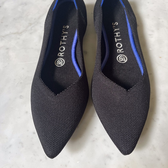 Rothy's The Point Classic Black Flat Size W8.5 Excellent! - Picture 5 of 12